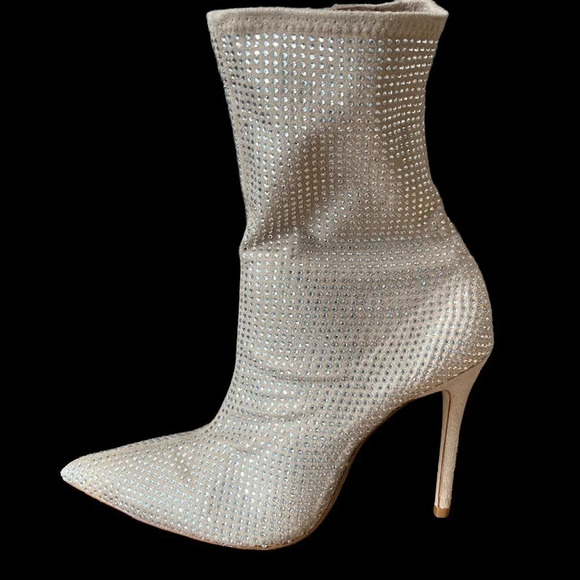 Schutz Sybil Crystal Zip Stiletto Bootie  Sz: 8.5 - Picture 2 of 11